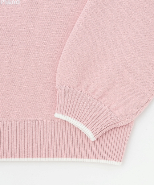 mezzo piano Junior（メゾピアノジュニア）の「ロゴジャカードニット（ニット/セーター・キッズ・ピンク/オフホワイト・L:160cm/S:140cm/M:150cm）」の6枚目の写真