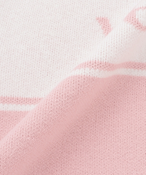 mezzo piano Junior（メゾピアノジュニア）の「ロゴジャカードニット（ニット/セーター・キッズ・ピンク/オフホワイト・L:160cm/S:140cm/M:150cm）」の7枚目の写真
