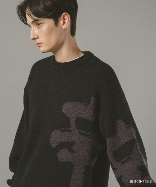 RAGEBLUE（レイジブルー）の「【辛ラーメン】コラボ/ビッグロゴニット（ニット/セーター・メンズ・ブラック/ブルー/レッド系その他・LARGE/MEDIUM）」の9枚目の写真