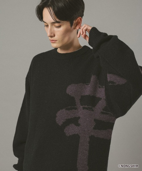 RAGEBLUE（レイジブルー）の「【辛ラーメン】コラボ/ビッグロゴニット（ニット/セーター・メンズ・ブラック/ブルー/レッド系その他・LARGE/MEDIUM）」の10枚目の写真