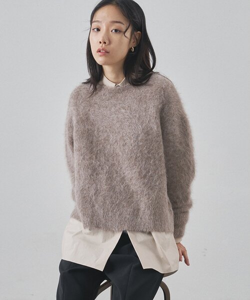 Whim Gazette（ウィムガゼット）の「スーリーアルパカクルーネックプルオーバー（ニット/セーター・レディース・ライトグレー/ピンク/モカ・FREE）」の17枚目の写真