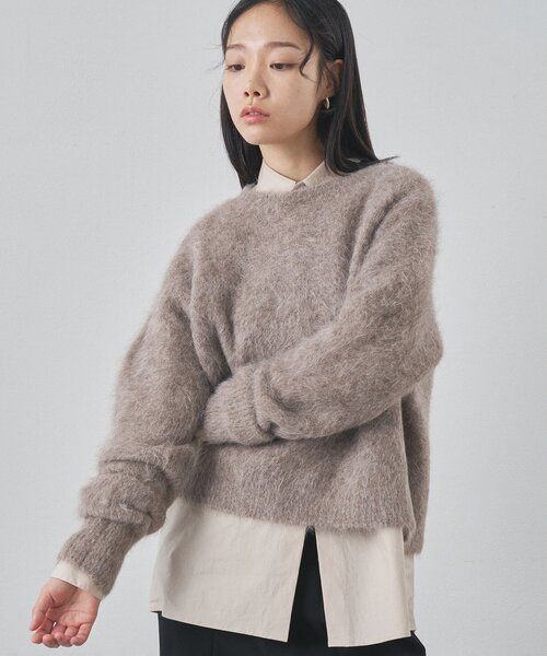 Whim Gazette（ウィムガゼット）の「スーリーアルパカクルーネックプルオーバー（ニット/セーター・レディース・ライトグレー/ピンク/モカ・FREE）」の10枚目の写真