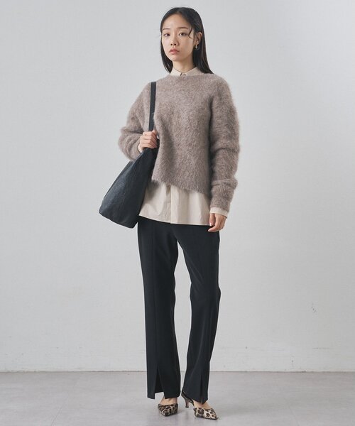 Whim Gazette（ウィムガゼット）の「スーリーアルパカクルーネックプルオーバー（ニット/セーター・レディース・ライトグレー/ピンク/モカ・FREE）」の11枚目の写真