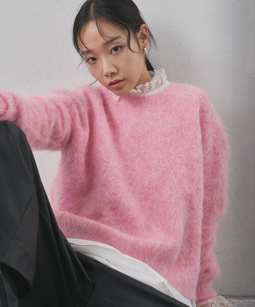 Whim Gazette（ウィムガゼット）の「スーリーアルパカクルーネックプルオーバー（ニット/セーター・レディース・ライトグレー/ピンク/モカ・FREE）」の19枚目の写真
