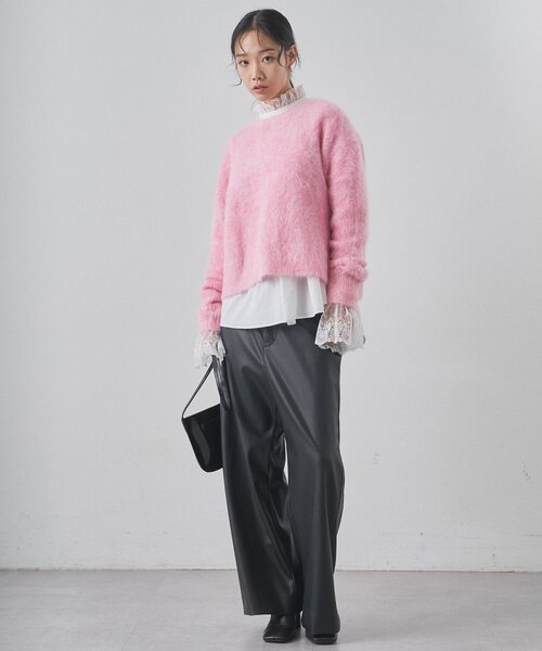 Whim Gazette（ウィムガゼット）の「スーリーアルパカクルーネックプルオーバー（ニット/セーター・レディース・ライトグレー/ピンク/モカ・FREE）」の21枚目の写真