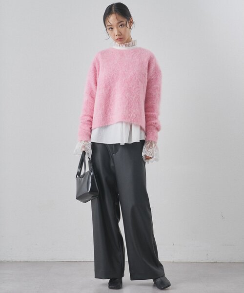 Whim Gazette（ウィムガゼット）の「スーリーアルパカクルーネックプルオーバー（ニット/セーター・レディース・ライトグレー/ピンク/モカ・FREE）」の20枚目の写真