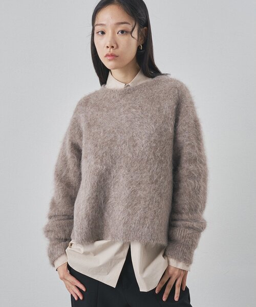 Whim Gazette（ウィムガゼット）の「スーリーアルパカクルーネックプルオーバー（ニット/セーター・レディース・ライトグレー/ピンク/モカ・FREE）」の2枚目の写真