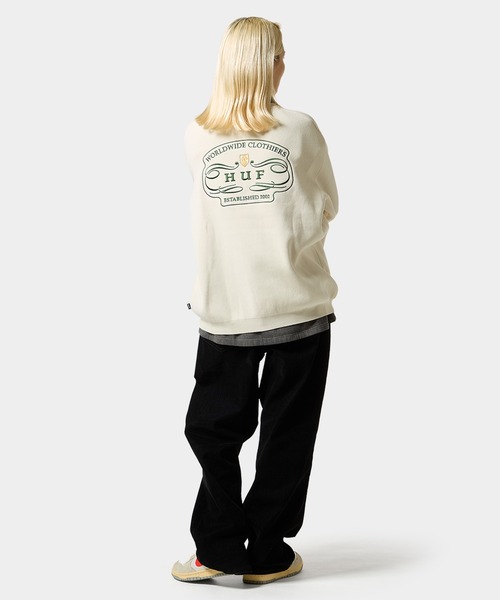 HUF（ハフ）の「WORLDWIDE CLOTHIERS SWEATER（ニット/セーター・メンズ・ナチュラル/ブラック・S/M/L/XL）」の12枚目の写真