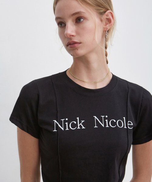 NICK&NICOLE(ニックアンドニコール)の「NICOLE PINTUCK CROP TEE_BLACK(Tシャツ/カットソー・レディース・その他・LARGE/MEDIUM)」の2枚目の写真