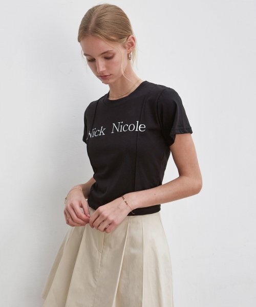 NICK&NICOLE(ニックアンドニコール)の「NICOLE PINTUCK CROP TEE_BLACK(Tシャツ/カットソー・レディース・その他・LARGE/MEDIUM)」の3枚目の写真