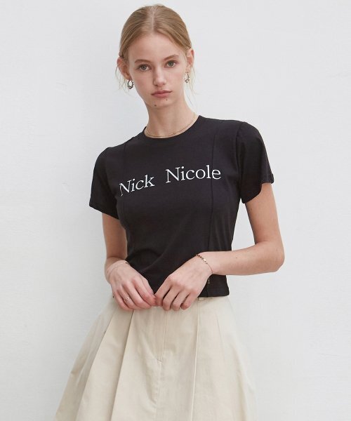 NICK&NICOLE(ニックアンドニコール)の「NICOLE PINTUCK CROP TEE_BLACK(Tシャツ/カットソー・レディース・その他・LARGE/MEDIUM)」の4枚目の写真