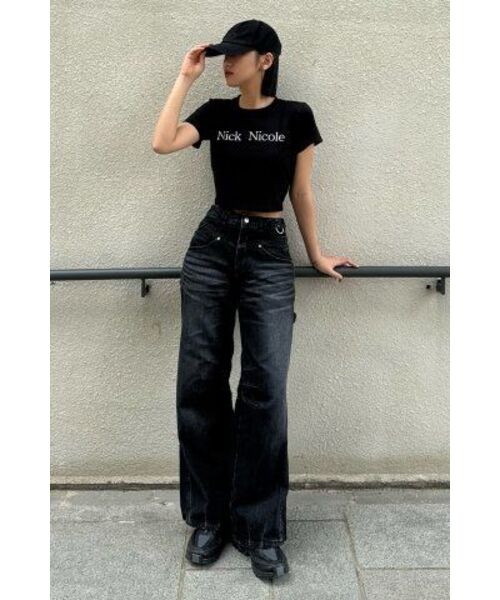 NICK&NICOLE(ニックアンドニコール)の「NICOLE PINTUCK CROP TEE_BLACK(Tシャツ/カットソー・レディース・その他・LARGE/MEDIUM)」の8枚目の写真