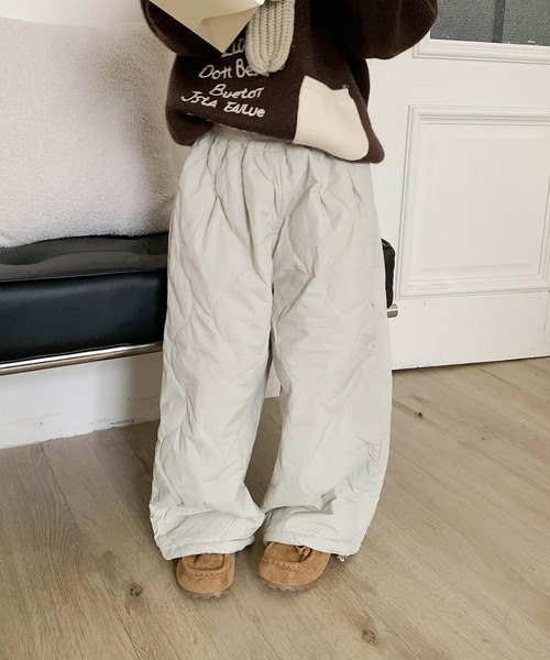 aimoha(アイモハ)の「【aimoha-KIDS-】キルティングテーパードパンツ (AW)(その他パンツ・キッズ・ブラック/ライトベージュ・90㎝/100cm/110cm/120cm/130cm/140cm)」の5枚目の写真