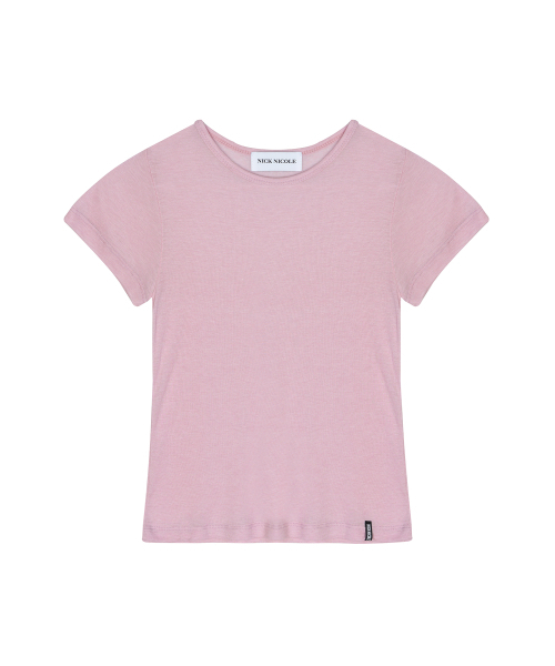 NICK&NICOLE（ニックアンドニコール）の「WOOL TENCEL HALF TEE_PINK（Tシャツ/カットソー・レディース・その他・MEDIUM/LARGE）」の5枚目の写真