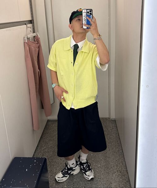 MUSINSA STANDARD（ムシンサスタンダード）の「ブクルカラー半袖カーディガン [レモン]（カーディガン/ボレロ・メンズ・その他・XX-LARGE/LARGE/MEDIUM/SMALL/X-LARGE）」の7枚目の写真