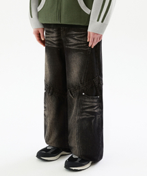 TRILLION（トリリオン）の「Your Belt Loop Wave Washed Denim Pants [Yellow Black]（デニムパンツ）」