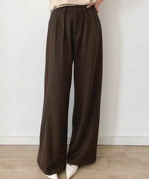 セール】ツータック ワイドパンツ 冬 レディース 秋冬（スラックス