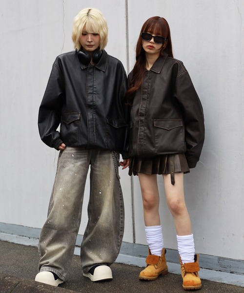 セール】《2サイズ展開 / UNISEX 》ATMARK十字架ロゴウォッシュPU