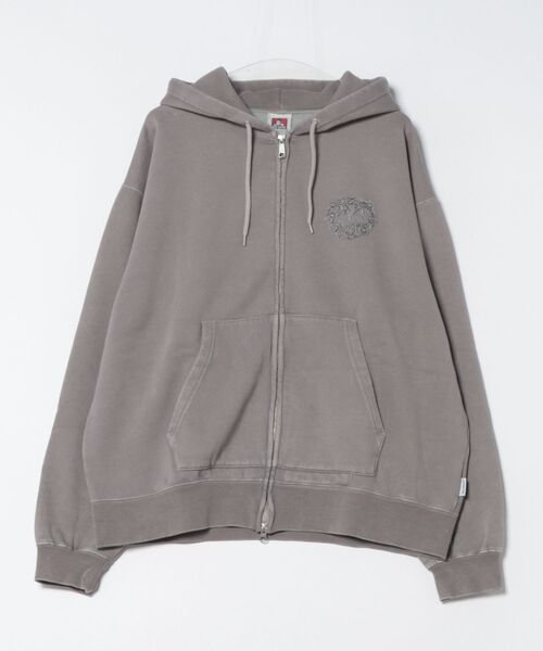 BEN DAVIS(ベンデイビス)の「【BEN DAVIS/ベンデイビス】グランジワッペン ZIPフーディー ヴィンテージ加工 裏起毛 フルジップパーカー(パーカー・メンズ・ライトグレー/ブラック・MEDIUM/LARGE/X-LARGE)」の2枚目の写真