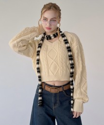 【hazyl 】 cable loose knit / ケーブルルーズニット hazyl（ヘイジル）の「cable loose knit / ケーブルルーズニット