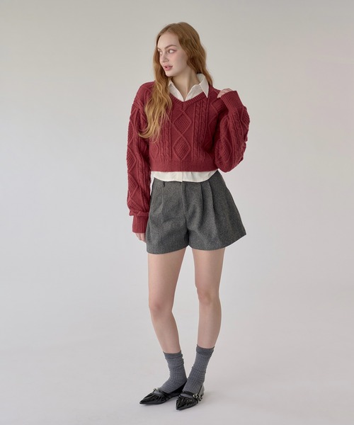 hazyl 】 cable loose knit / ケーブルルーズニット hazyl（ヘイジル