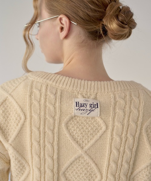 V-neck cable knit / Vネックケーブルニット（ニット/セーター