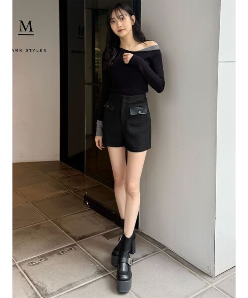 MURUA(ムルーア)の「レイヤードワンショルニット(ニット/セーター・レディース・アイボリー/グレー/ブラック/ブラウン・FREE)」の20枚目の写真