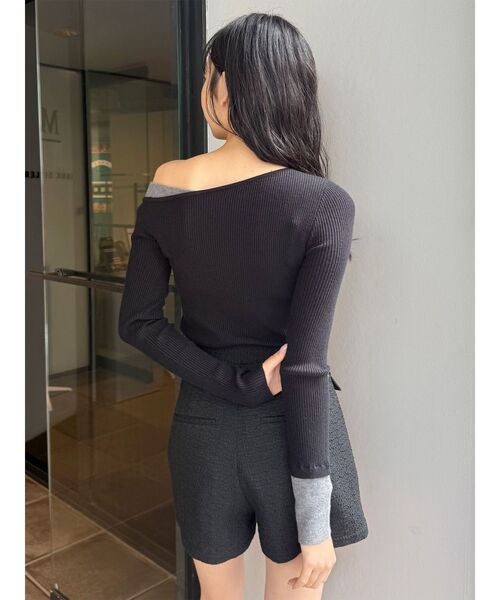 MURUA(ムルーア)の「レイヤードワンショルニット(ニット/セーター・レディース・アイボリー/グレー/ブラック/ブラウン・FREE)」の22枚目の写真