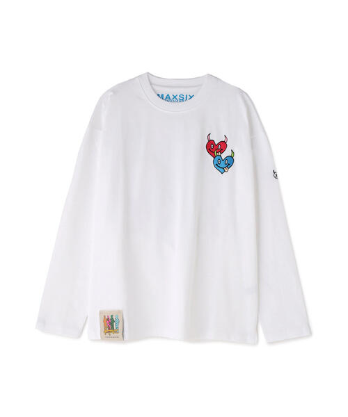 maxsix(マックスシックス)の「maxsix(マックスシックス)DOUBLE HERT L/S TEE(Tシャツ/カットソー・メンズ・ブラック/ホワイト・L/M)」の2枚目の写真