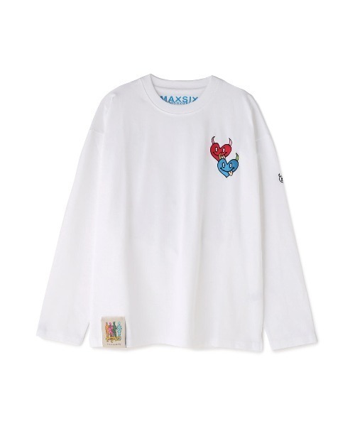 maxsix(マックスシックス)の「maxsix(マックスシックス)DOUBLE HERT L/S TEE(Tシャツ/カットソー・メンズ・ブラック/ホワイト・L/M)」の3枚目の写真