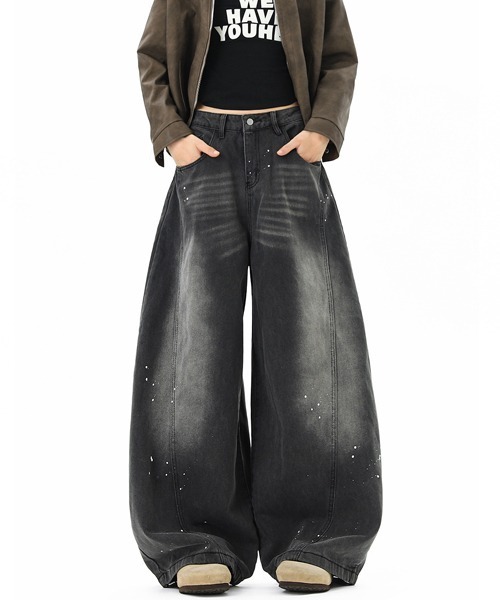 Ressaca(レサーカ)の「ペイント風ブラックカーブデニムパンツ(デニムパンツ・メンズ・ブラック・M/L/XL)」の16枚目の写真