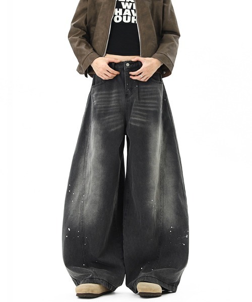 Ressaca(レサーカ)の「ペイント風ブラックカーブデニムパンツ(デニムパンツ・メンズ・ブラック・M/L/XL)」の14枚目の写真