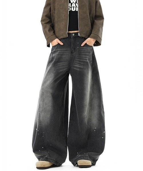 Ressaca(レサーカ)の「ペイント風ブラックカーブデニムパンツ(デニムパンツ・メンズ・ブラック・M/L/XL)」の15枚目の写真