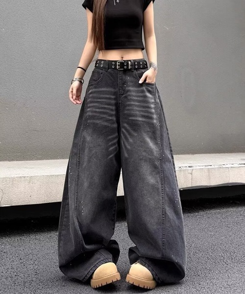 Ressaca(レサーカ)の「ペイント風ブラックカーブデニムパンツ(デニムパンツ・メンズ・ブラック・M/L/XL)」の9枚目の写真