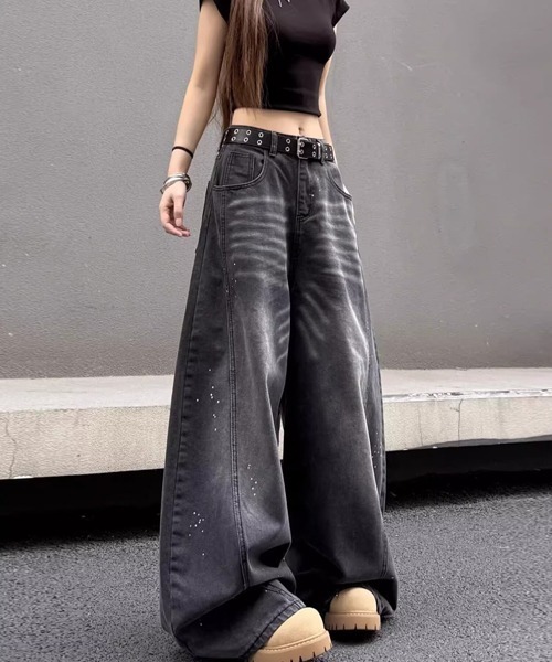 Ressaca(レサーカ)の「ペイント風ブラックカーブデニムパンツ(デニムパンツ・メンズ・ブラック・M/L/XL)」の7枚目の写真