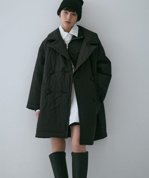 STUDIOUS（ステュディオス）の「【STUDIOUS/ステュディオス】PADDED BUTTON COAT/パデッドボタンコート/軽アウター/中綿コート（その他アウター・レディース・ブラウン/ブラック・FREE）」の5枚目の写真