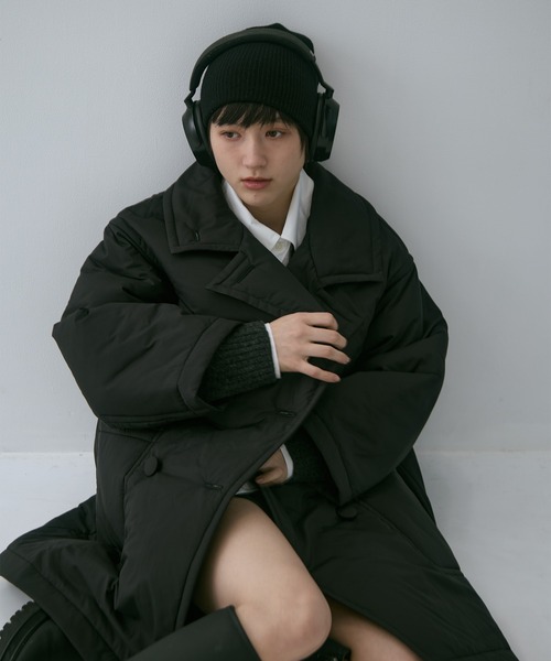 STUDIOUS（ステュディオス）の「【STUDIOUS/ステュディオス】PADDED BUTTON COAT/パデッドボタンコート/軽アウター/中綿コート（その他アウター・レディース・ブラウン/ブラック・FREE）」の7枚目の写真