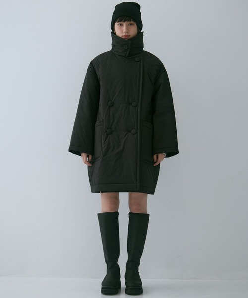 STUDIOUS（ステュディオス）の「【STUDIOUS/ステュディオス】PADDED BUTTON COAT/パデッドボタンコート/軽アウター/中綿コート（その他アウター・レディース・ブラウン/ブラック・FREE）」の8枚目の写真