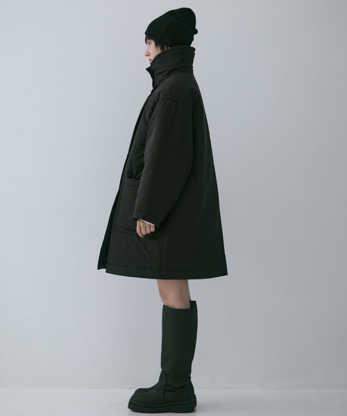 STUDIOUS（ステュディオス）の「【STUDIOUS/ステュディオス】PADDED BUTTON COAT/パデッドボタンコート/軽アウター/中綿コート（その他アウター・レディース・ブラウン/ブラック・FREE）」の10枚目の写真