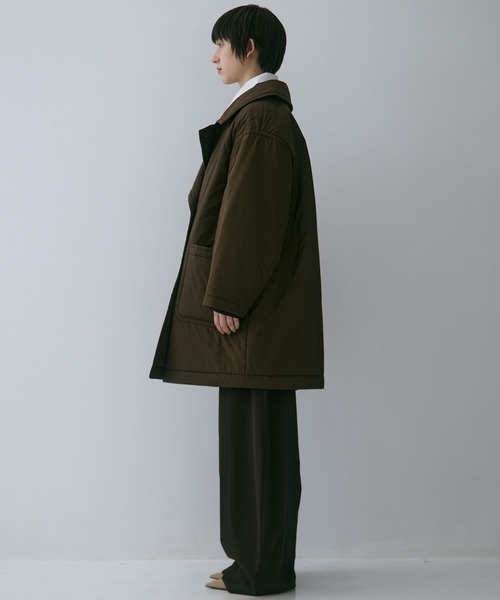 STUDIOUS（ステュディオス）の「【STUDIOUS/ステュディオス】PADDED BUTTON COAT/パデッドボタンコート/軽アウター/中綿コート（その他アウター・レディース・ブラウン/ブラック・FREE）」の16枚目の写真