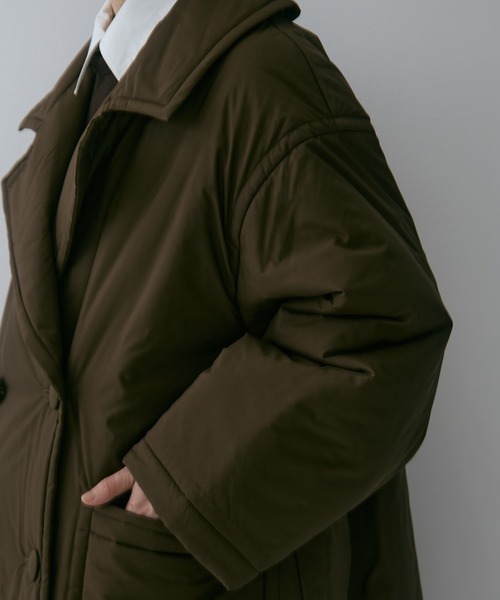 STUDIOUS（ステュディオス）の「【STUDIOUS/ステュディオス】PADDED BUTTON COAT/パデッドボタンコート/軽アウター/中綿コート（その他アウター・レディース・ブラウン/ブラック・FREE）」の19枚目の写真