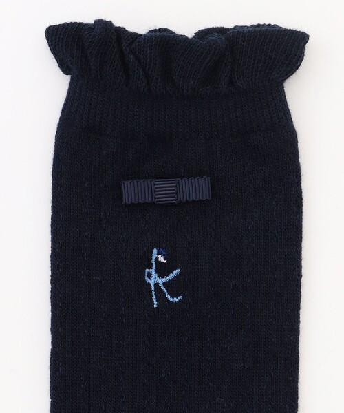組曲（クミキョク）の「【16~24㎝】リボン付シンプル ハイソックス（ソックス/靴下・キッズ・ネイビー系・LARGE/LL/MEDIUM）」の2枚目の写真