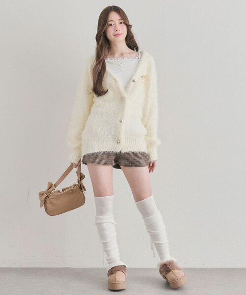 OLIVE des OLIVE（オリーブデオリーブ）の「ロングカーデ（カーディガン/ボレロ・レディース・オフホワイト/グレー/サックスブルー/イエロー・FREE）」の11枚目の写真