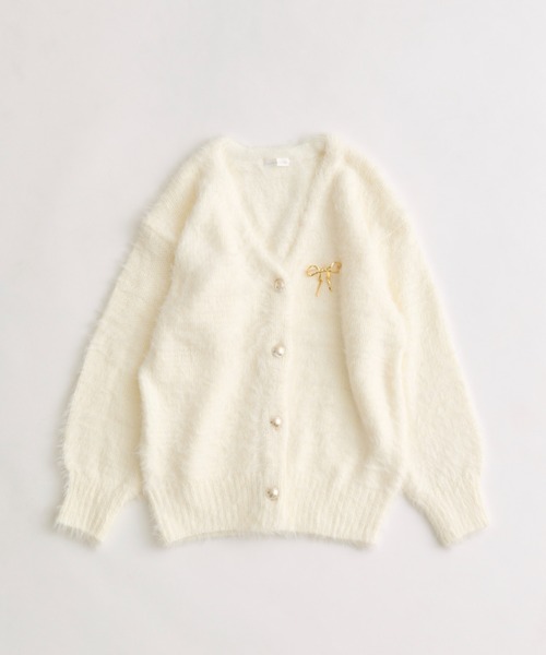 OLIVE des OLIVE（オリーブデオリーブ）の「ロングカーデ（カーディガン/ボレロ・レディース・オフホワイト/グレー/サックスブルー/イエロー・FREE）」の6枚目の写真