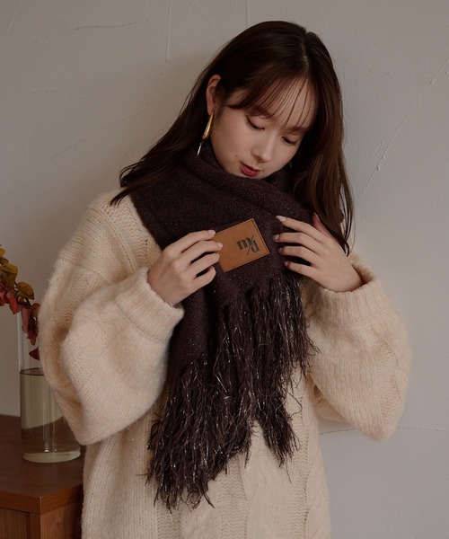mideal（マイディール）の「original glitter shaggy muffler / オリジナルグリッターシャギーマフラー（マフラー・レディース・ブラウン/アイボリー・FREE）」の3枚目の写真