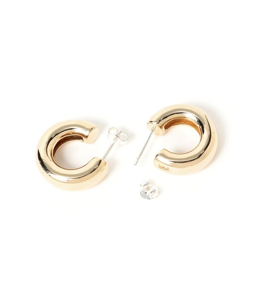 BEAMS BOY(ビームスボーイ)の「ブラス 太フープ ピアス(ピアス(両耳用)・レディース・ゴールド・ONE SIZE)」の2枚目の写真