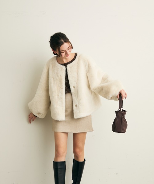 Lunea(ルネア)の「巾着ミニバッグ/ショルダー紐付き2way(ハンドバッグ・レディース・ブラウン/レッド/アイボリー/ブラック・FREE)」の16枚目の写真