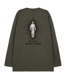 アストラルシステム オーバーサイズ ロングスリーブTシャツ_カーキ