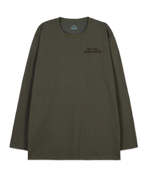 ASTRAL PROJECTION（アストラルプロジェクション）の「アストラルシステム オーバーサイズ ロングスリーブTシャツ_カーキ（Tシャツ/カットソー・メンズ・その他・LARGE/MEDIUM/X-LARGE/XX-LARGE）」の2枚目の写真