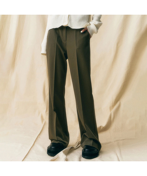 Vivacious（ビバシャス）の「Gentle Bootscut Pants_3COL（スラックス・レディース・グレー/カーキ/ブラック・SMALL/MEDIUM/LARGE）」の3枚目の写真